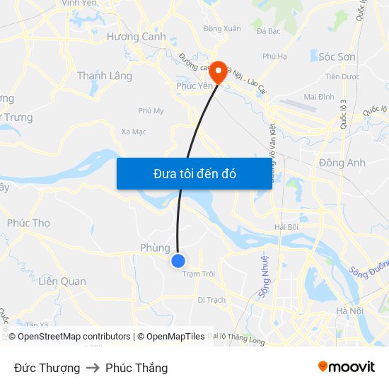 Đức Thượng to Phúc Thắng map