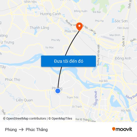 Phùng to Phúc Thắng map