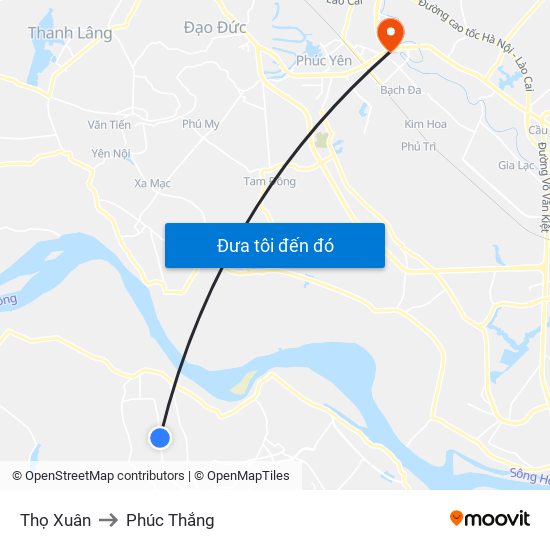 Thọ Xuân to Phúc Thắng map