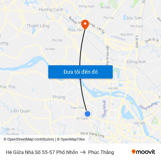 Hè Giữa Nhà Số 55-57 Phố Nhổn to Phúc Thắng map