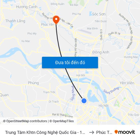Trung Tâm Khtn Công Nghệ Quốc Gia - 18 Hoàng Quốc Việt to Phúc Thắng map