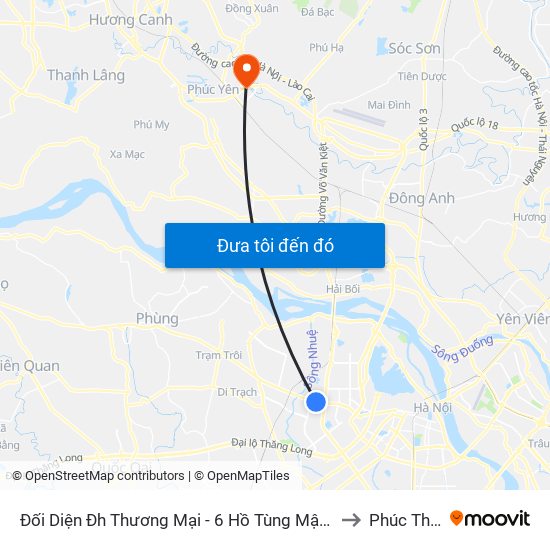 Đối Diện Đh Thương Mại - 6 Hồ Tùng Mậu (Cột Sau) to Phúc Thắng map