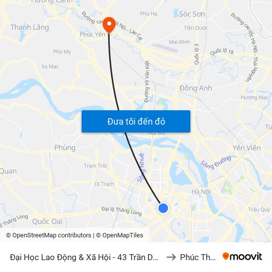 Đại Học Lao Động & Xã Hội - 43 Trần Duy Hưng to Phúc Thắng map