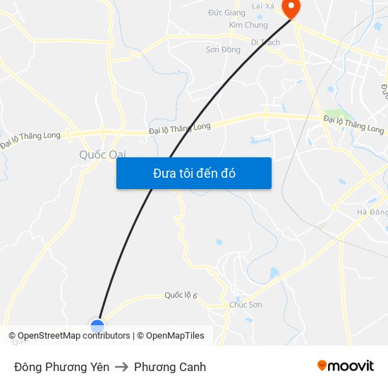 Đông Phương Yên to Phương Canh map