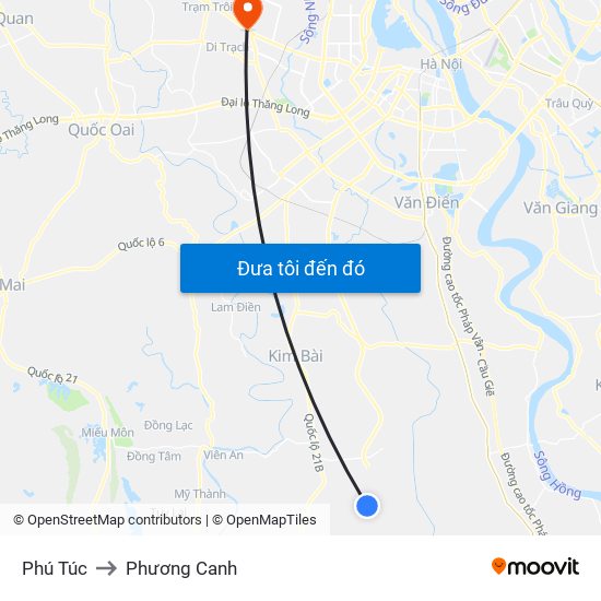 Phú Túc to Phương Canh map
