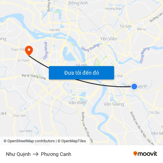 Như Quỳnh to Phương Canh map