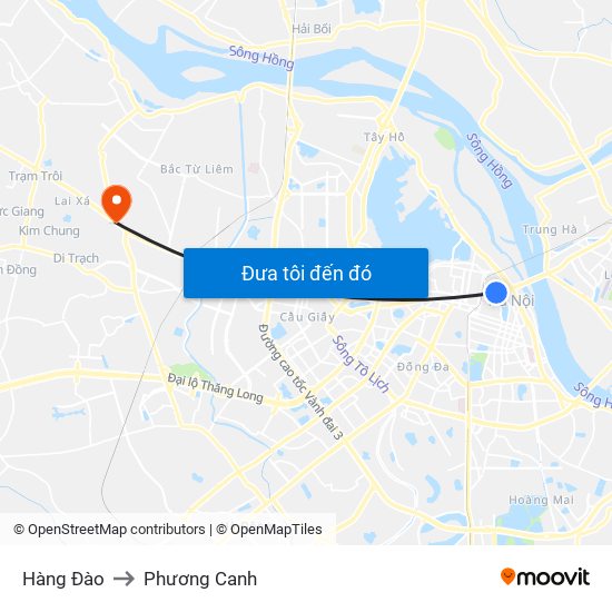 Hàng Đào to Phương Canh map