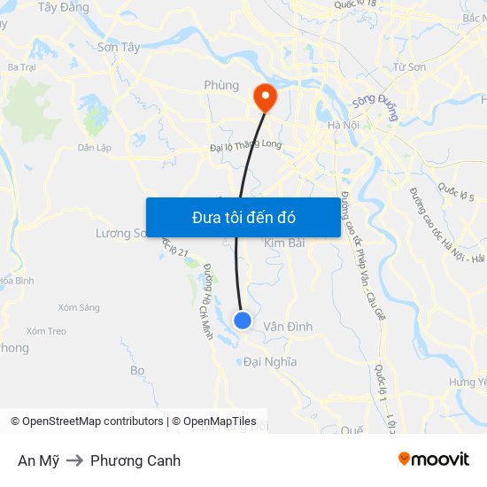 An Mỹ to Phương Canh map