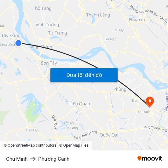 Chu Minh to Phương Canh map