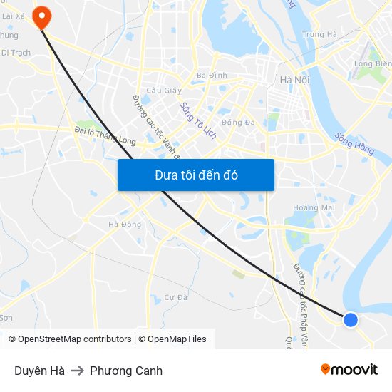 Duyên Hà to Phương Canh map