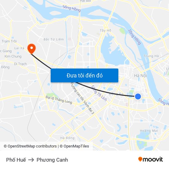 Phố Huế to Phương Canh map