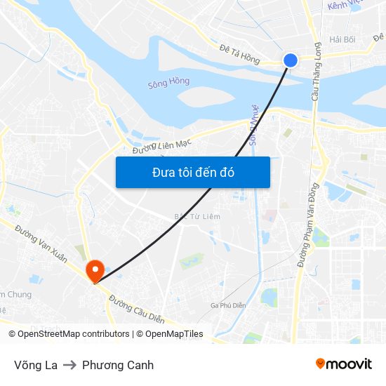 Võng La to Phương Canh map