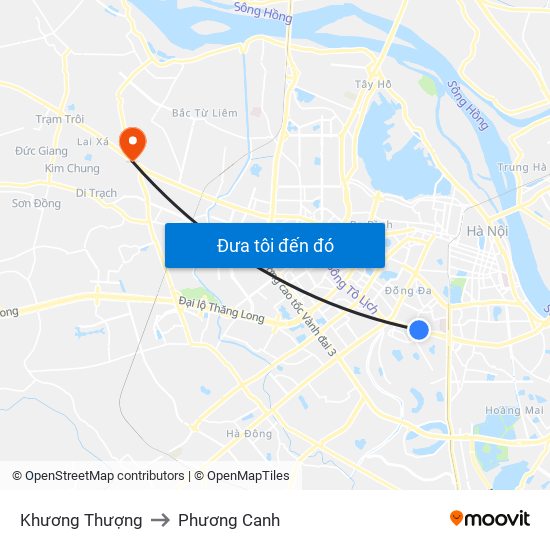 Khương Thượng to Phương Canh map