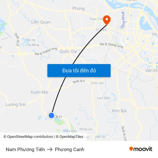 Nam Phương Tiến to Phương Canh map