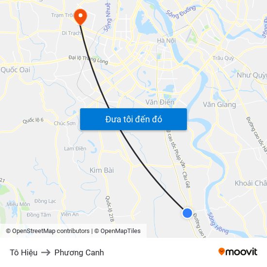 Tô Hiệu to Phương Canh map