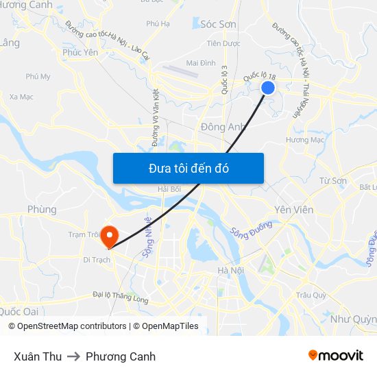 Xuân Thu to Phương Canh map