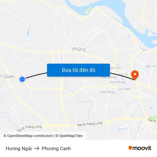 Hương Ngải to Phương Canh map