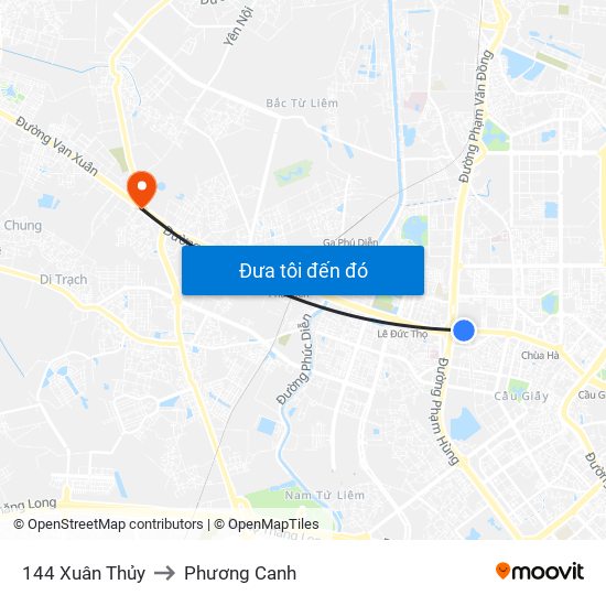 Gần Nhà Sách Sư Phạm (Đại Học Sư Phạm Hà Nội) - 136 Xuân Thủy to Phương Canh map