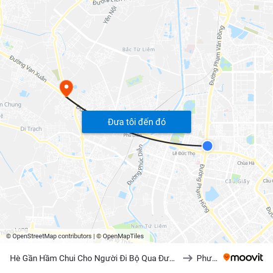 2b Phạm Văn Đồng to Phương Canh map