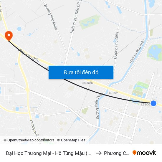 Đại Học Thương Mại - Hồ Tùng Mậu (Cột Sau) to Phương Canh map