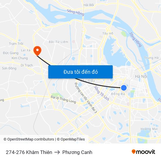 274-276 Khâm Thiên to Phương Canh map