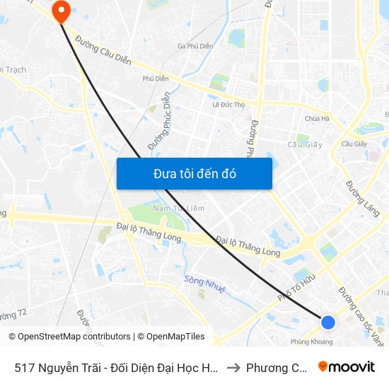 517 Nguyễn Trãi - Đối Diện Đại Học Hà Nội to Phương Canh map