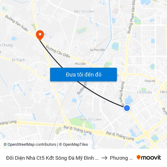 Đối Diện Nhà Ct5 Kđt Sông Đà Mỹ Đình - Phạm Hùng to Phương Canh map