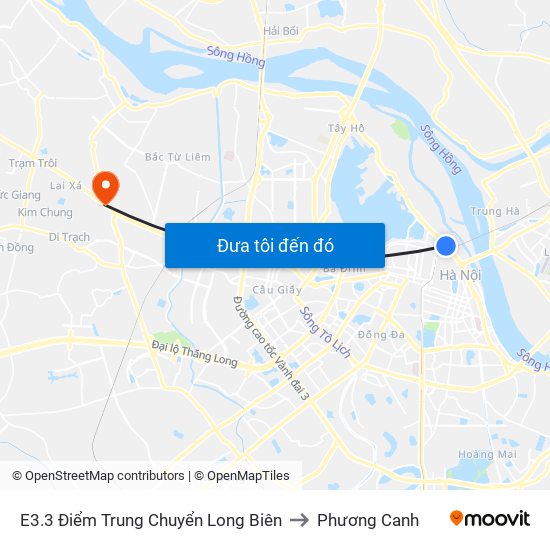 E3.3 Điểm Trung Chuyển Long Biên to Phương Canh map
