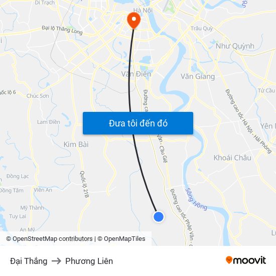 Đại Thắng to Phương Liên map