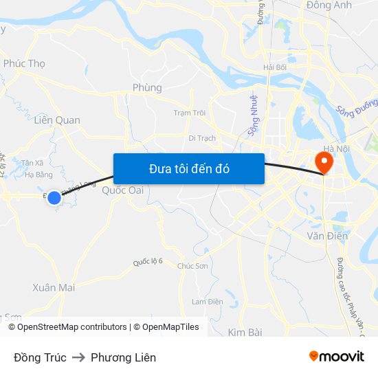 Đồng Trúc to Phương Liên map