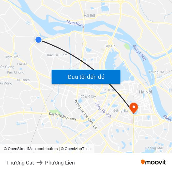 Thượng Cát to Phương Liên map