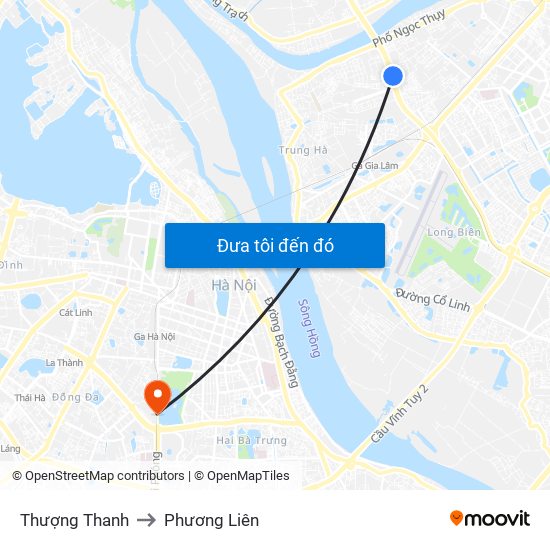 Thượng Thanh to Phương Liên map