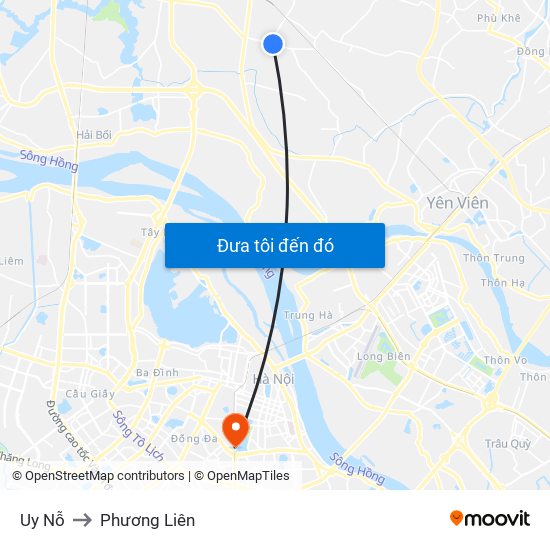 Uy Nỗ to Phương Liên map