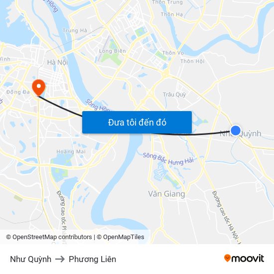 Như Quỳnh to Phương Liên map