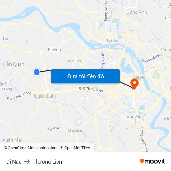 Dị Nậu to Phương Liên map