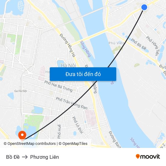 Bồ Đề to Phương Liên map
