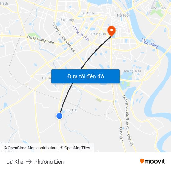 Cự Khê to Phương Liên map