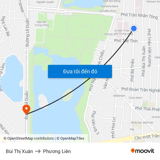 Bùi Thị Xuân to Phương Liên map