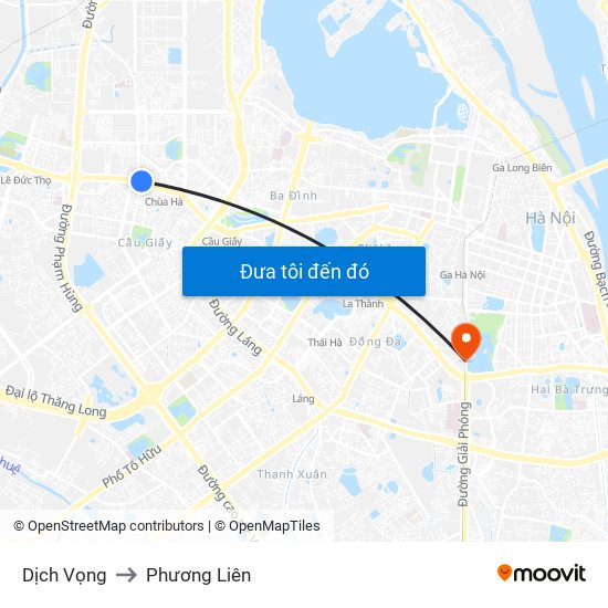 Dịch Vọng to Phương Liên map