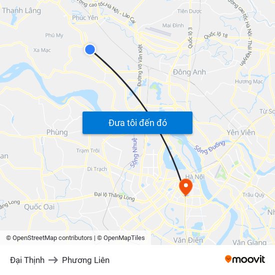 Đại Thịnh to Phương Liên map