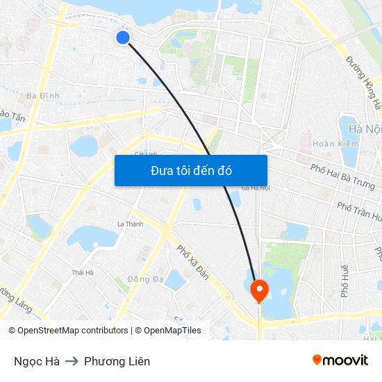 Ngọc Hà to Phương Liên map