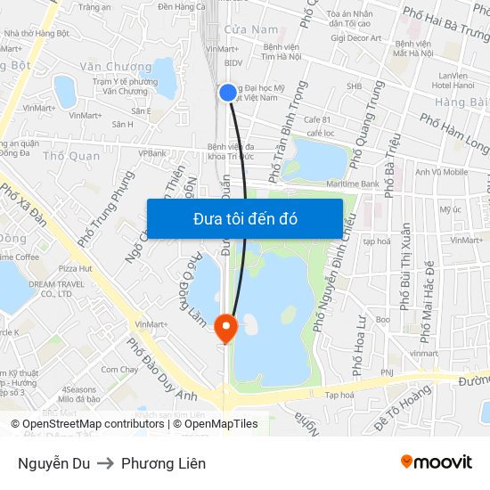 Nguyễn Du to Phương Liên map