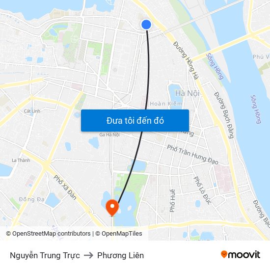 Nguyễn Trung Trực to Phương Liên map