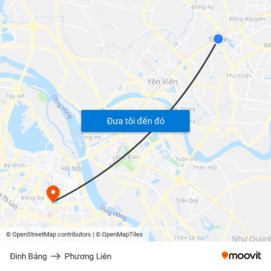 Đình Bảng to Phương Liên map