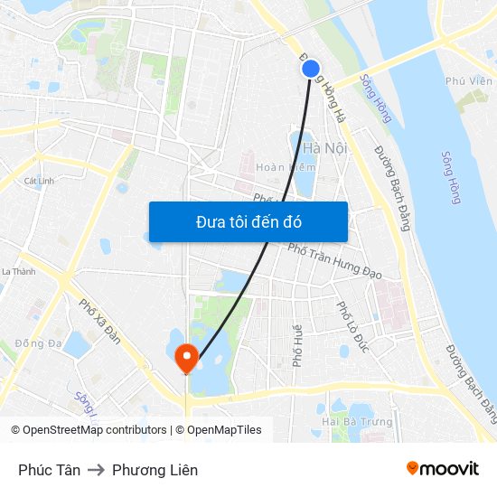 Phúc Tân to Phương Liên map