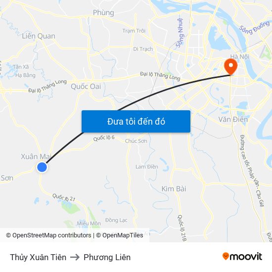 Thủy Xuân Tiên to Phương Liên map