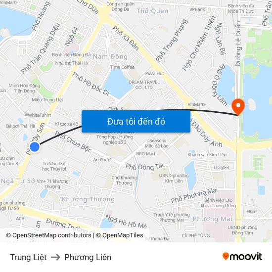 Trung Liệt to Phương Liên map