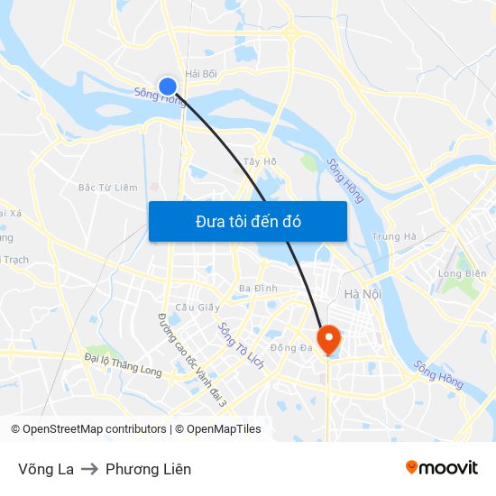 Võng La to Phương Liên map