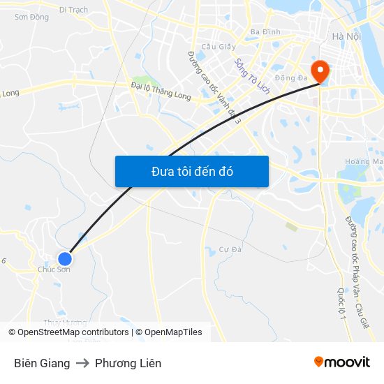Biên Giang to Phương Liên map