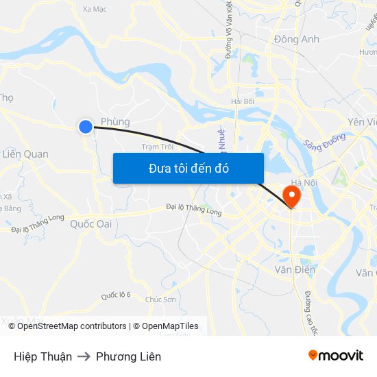 Hiệp Thuận to Phương Liên map